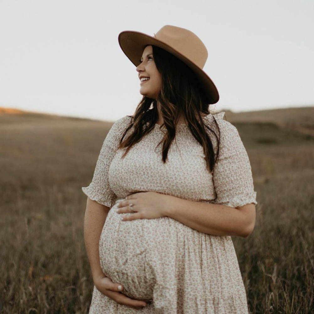Love Olive Smocked Floral Dress (maternity or post bump friendly)